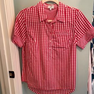 Crown and ivy red gingham print top.